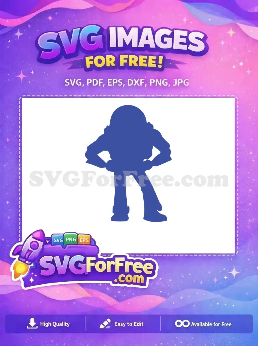 Free Confident Pose Free Blue Silhouette Toy Story Free SVG