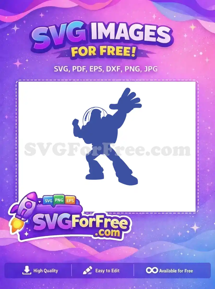 Free Buzz Lightyear Silhouette Free Action Pose Toy Story Free SVG