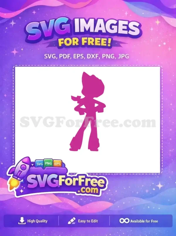 Free Jessie Silhouette Free Cowgirl Outfit Toy Story Free SVG 1