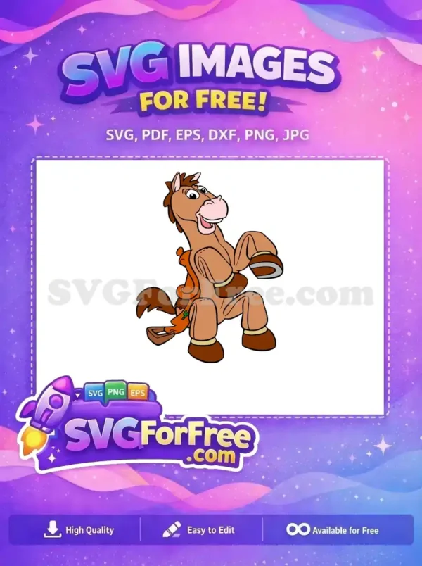 Free Smiling Bullseye Free Orange Saddle Toy Story Free SVG
