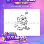 Free Black White Line Toy Story Free Mr Potato Free SVG - Instant Download