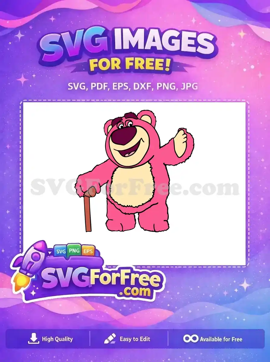 Free Smiling Lotso Bear Free Cane Accessory Toy Story Free SVG