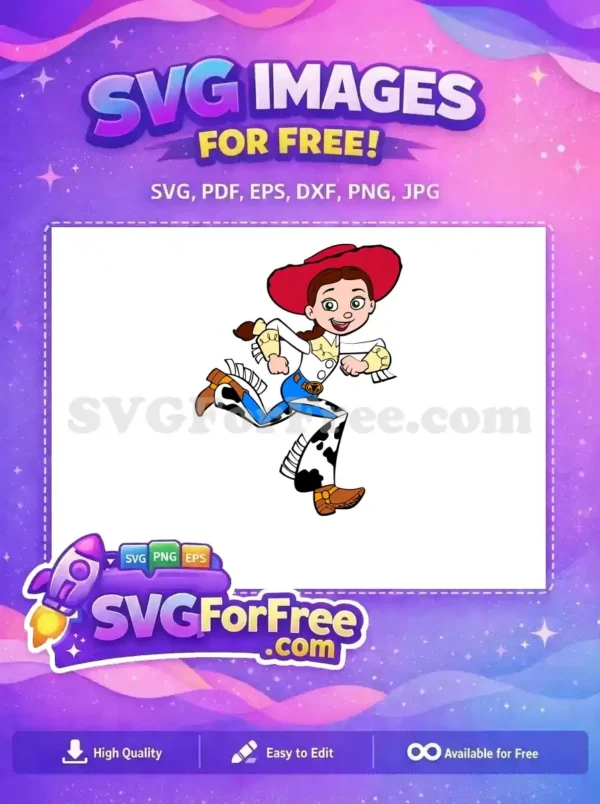 Free Running Jessie Free Cowgirl Detail Toy Story Free SVG