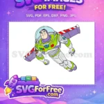 Free Smiling Buzz Lightyear Free Flying Pose Toy Story Free SVG - Instant Download