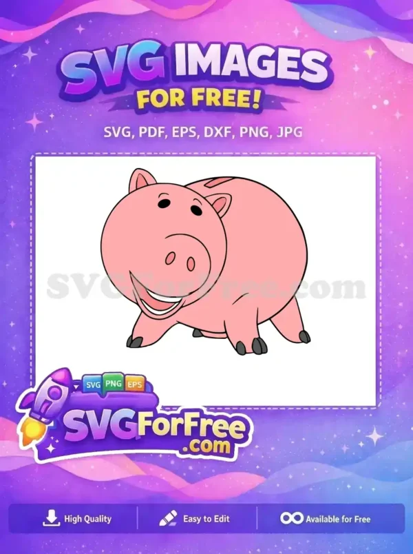 Free Smiling Hamm Free Pink Pig Toy Story Free SVG 2
