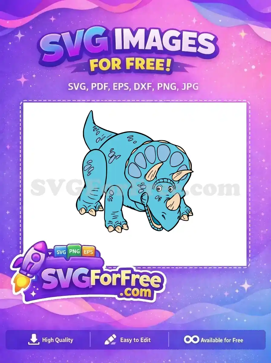 Free Blue Triceratops Toy Free Cartoon Dinosaur Toy Story Free SVG