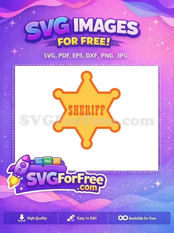 Free Sheriff Badge Free Yellow Star Toy Story Free SVG