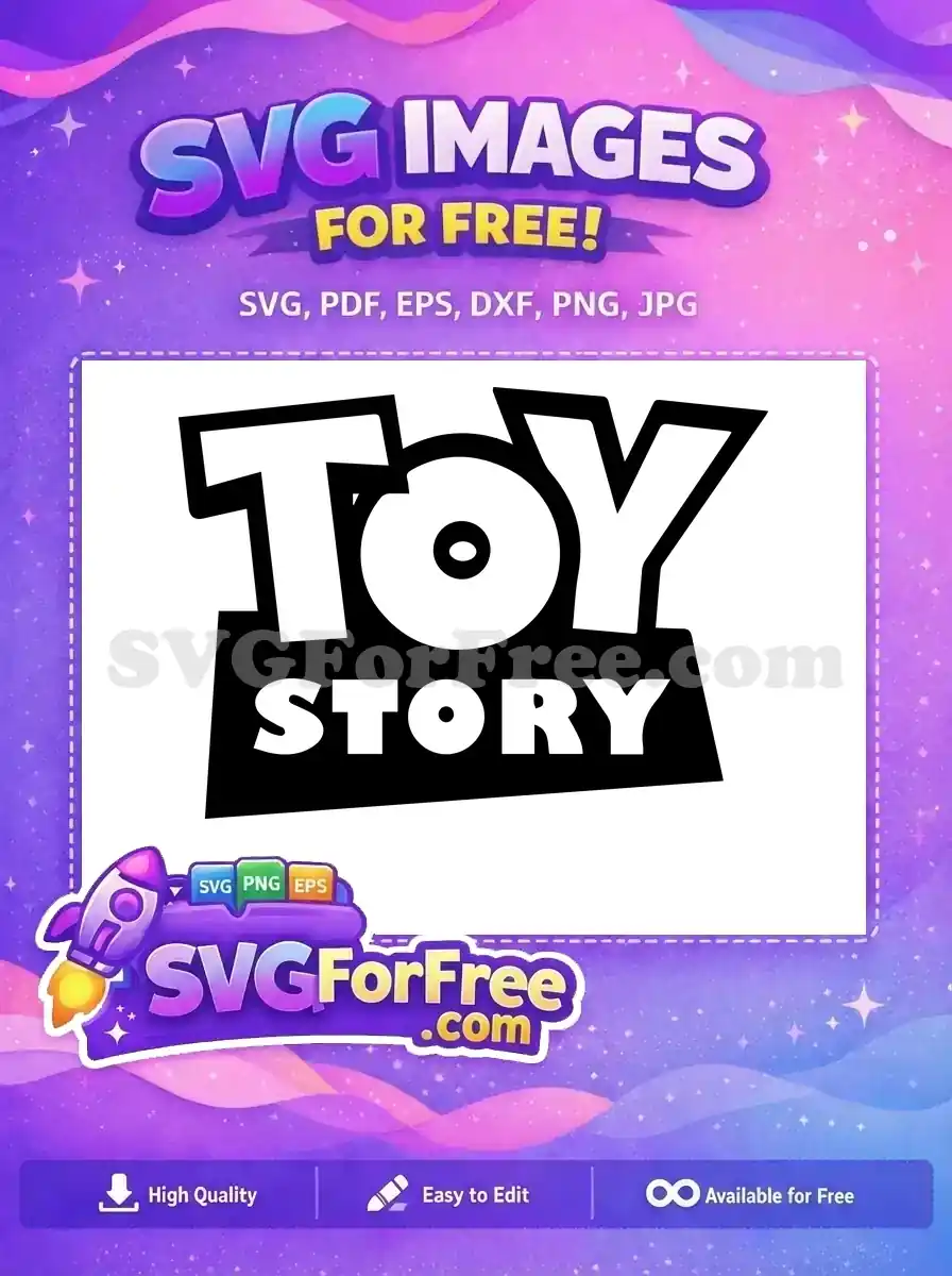 Free Black White Free Toy Story Title Free SVG