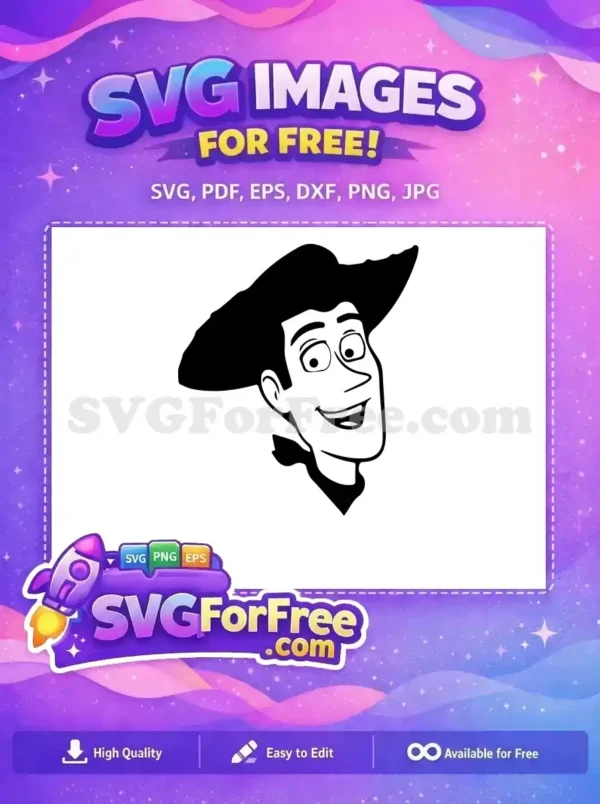 Free Smiling Sheriff Free Woody Face Toy Story Free SVG 2