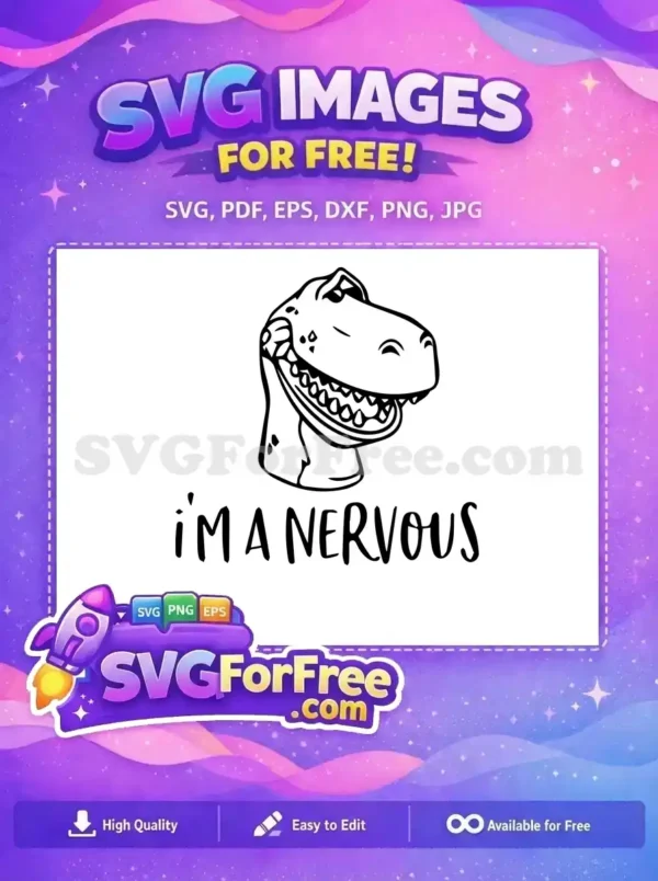 Free Nervous Rex Face Free Toy Story Funny Free SVG