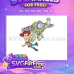 Free Woody Smiling Free Buzz Flying Toy Story Free SVG - Instant Download
