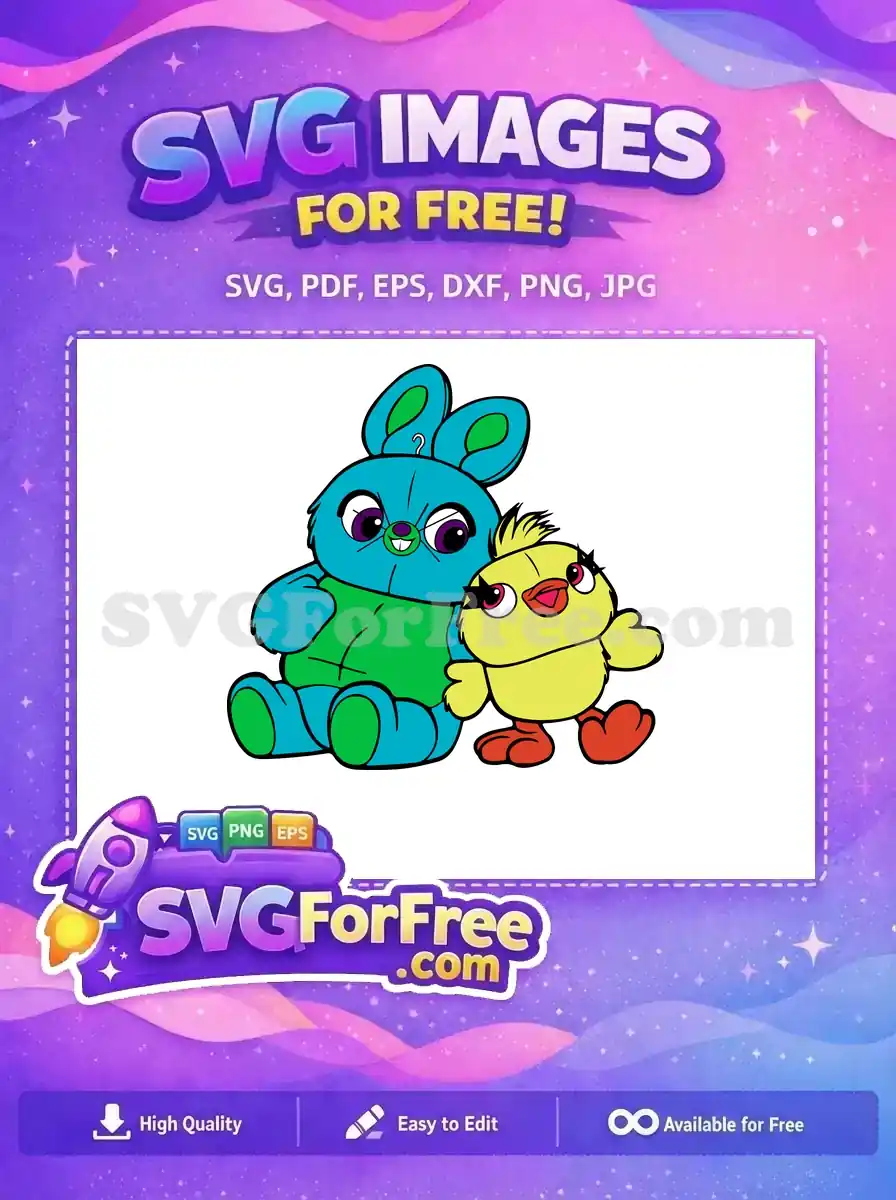 Free Teal Bunny Hugs Free Yellow Chick Toy Story Free SVG