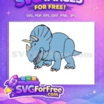 Free Blue Triceratops Smiling Free Dinosaur Toy Story Free SVG - Instant Download