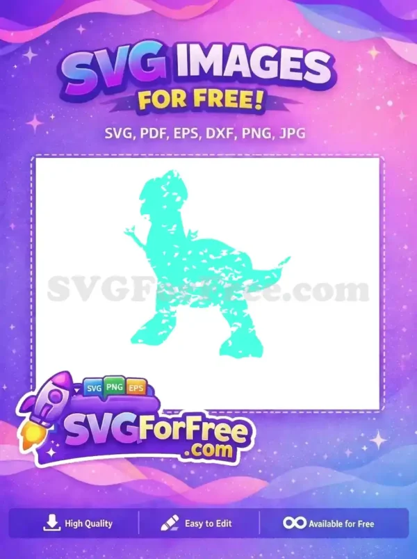 Free Turquoise Rex Dinosaur Free Silhouette Toy Story Free SVG