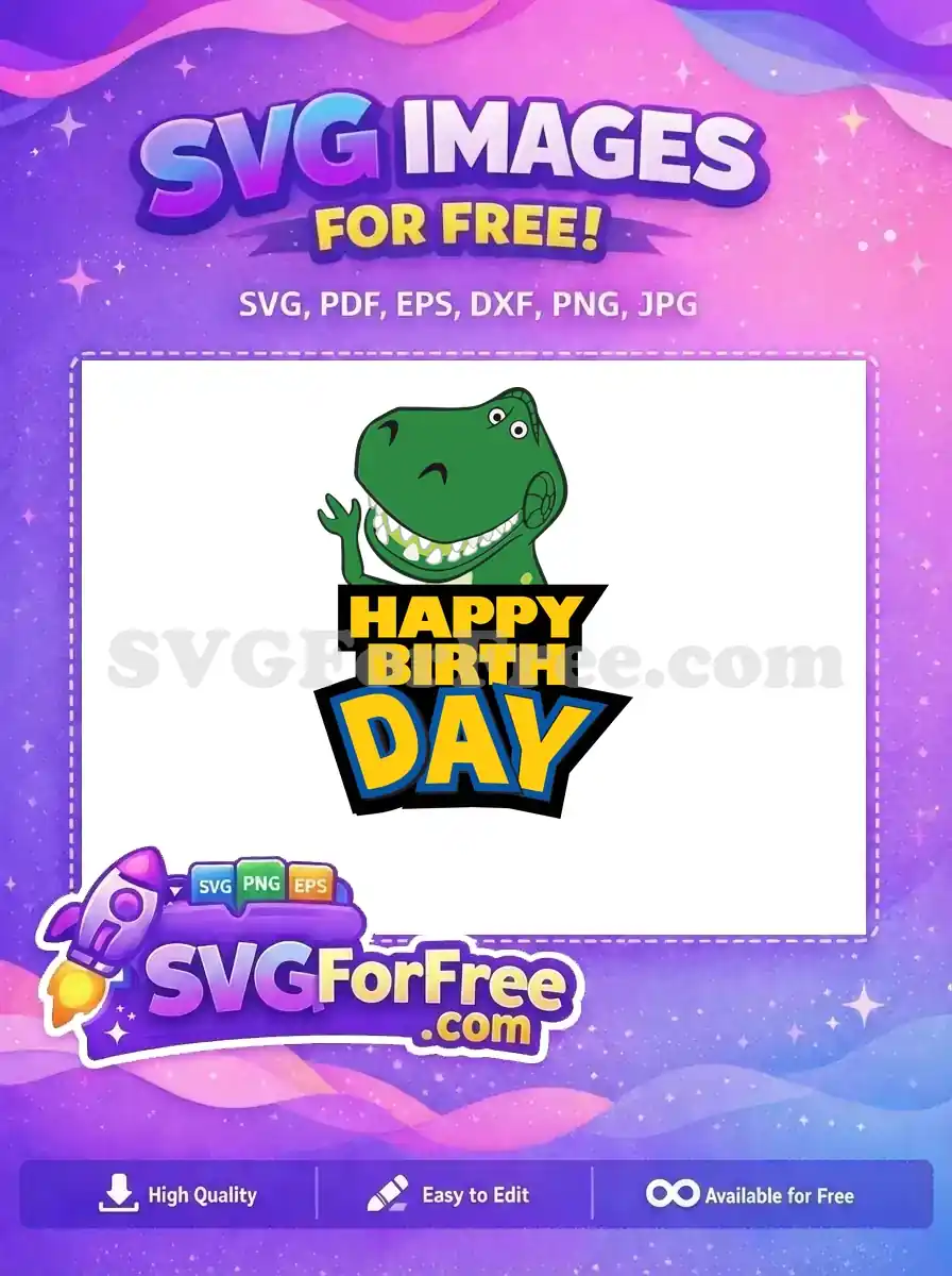 Free Waving Rex Free Happy Birthday Toy Story Free SVG 2