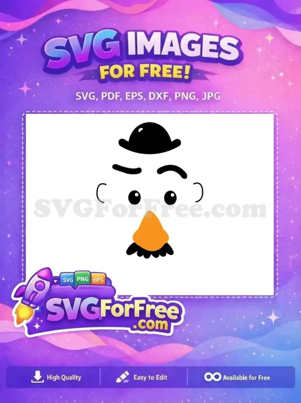 Free Black Character Face Free Orange Beak Toy Story Free SVG