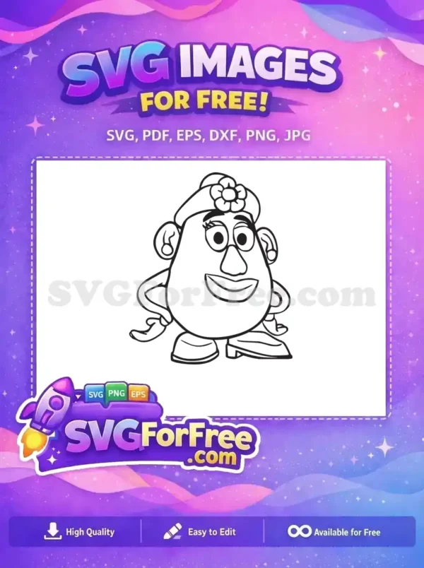 Free Mrs Potato Head Free Flower Hat Toy Story Free SVG