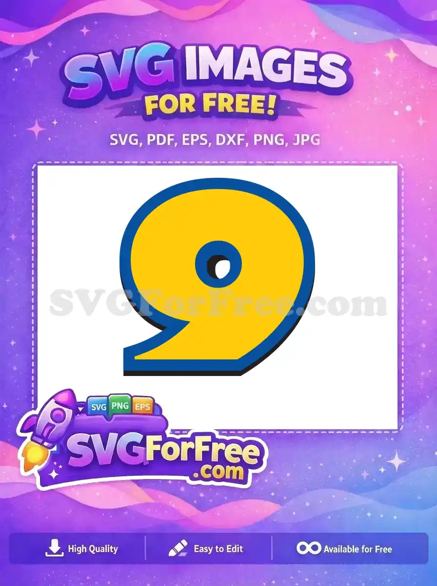 Free Number Nine Free Yellow Blue Toy Story Free SVG