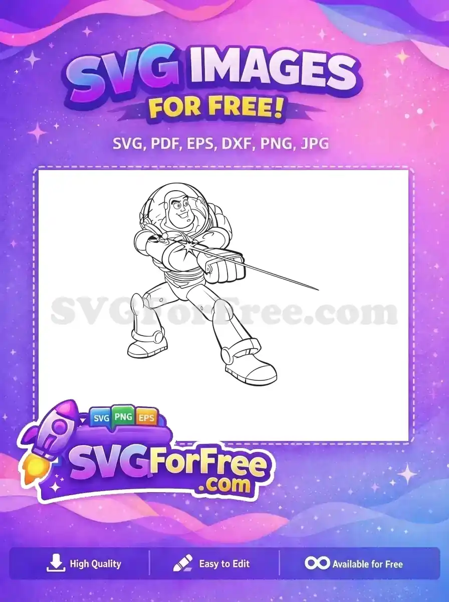 Free Smiling Buzz Lightyear Free Laser Arm Toy Story Free SVG