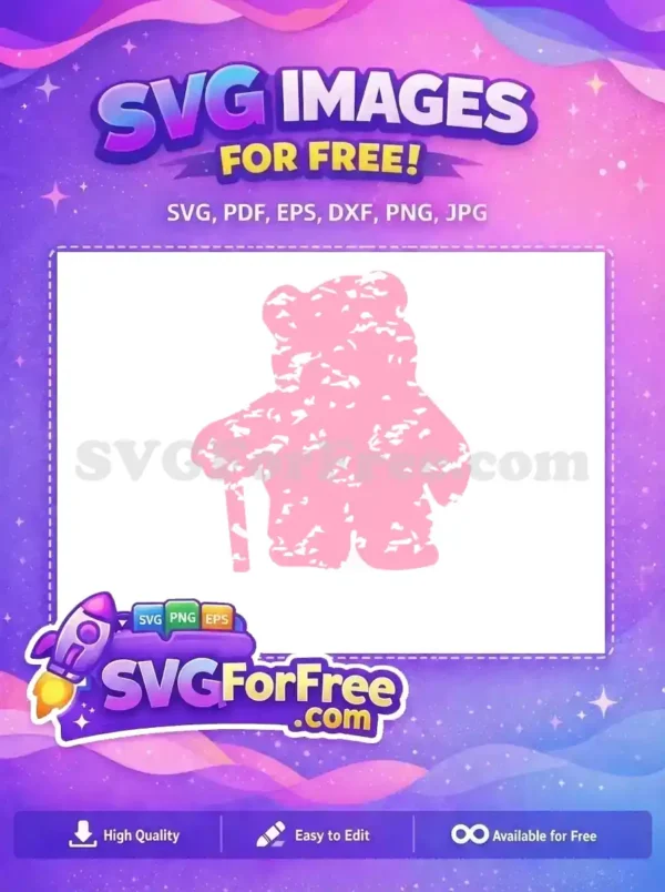 Free Pink Bear Cane Free Toy Story Character Free SVG