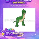 Free Smiling Rex Free Green Dinosaur Toy Story Free SVG 3 - Instant Download