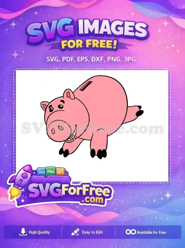 Free Pink Piggy Bank Free Smiling Toy Story Free SVG