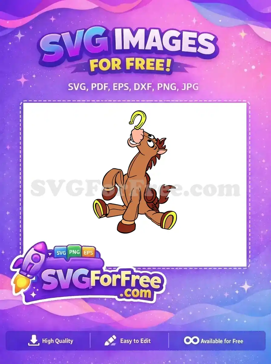 Free Bullseye Horse Pale Pink Snout Toy Story Free SVG