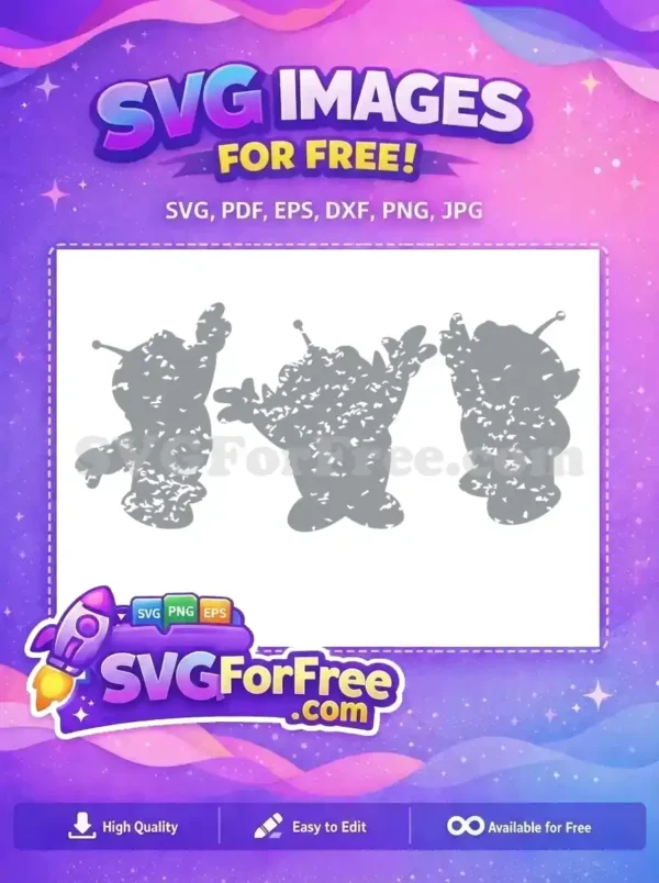 Free Three Eyed Aliens Free Gray Silhouette Toy Story Free SVG