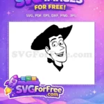 Free Sheriff Woody Smiling Free Black Hat Toy Story Free SVG - Instant Download