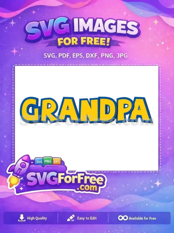 Free Blue Yellow Grandpa Free Bold Font Free SVG
