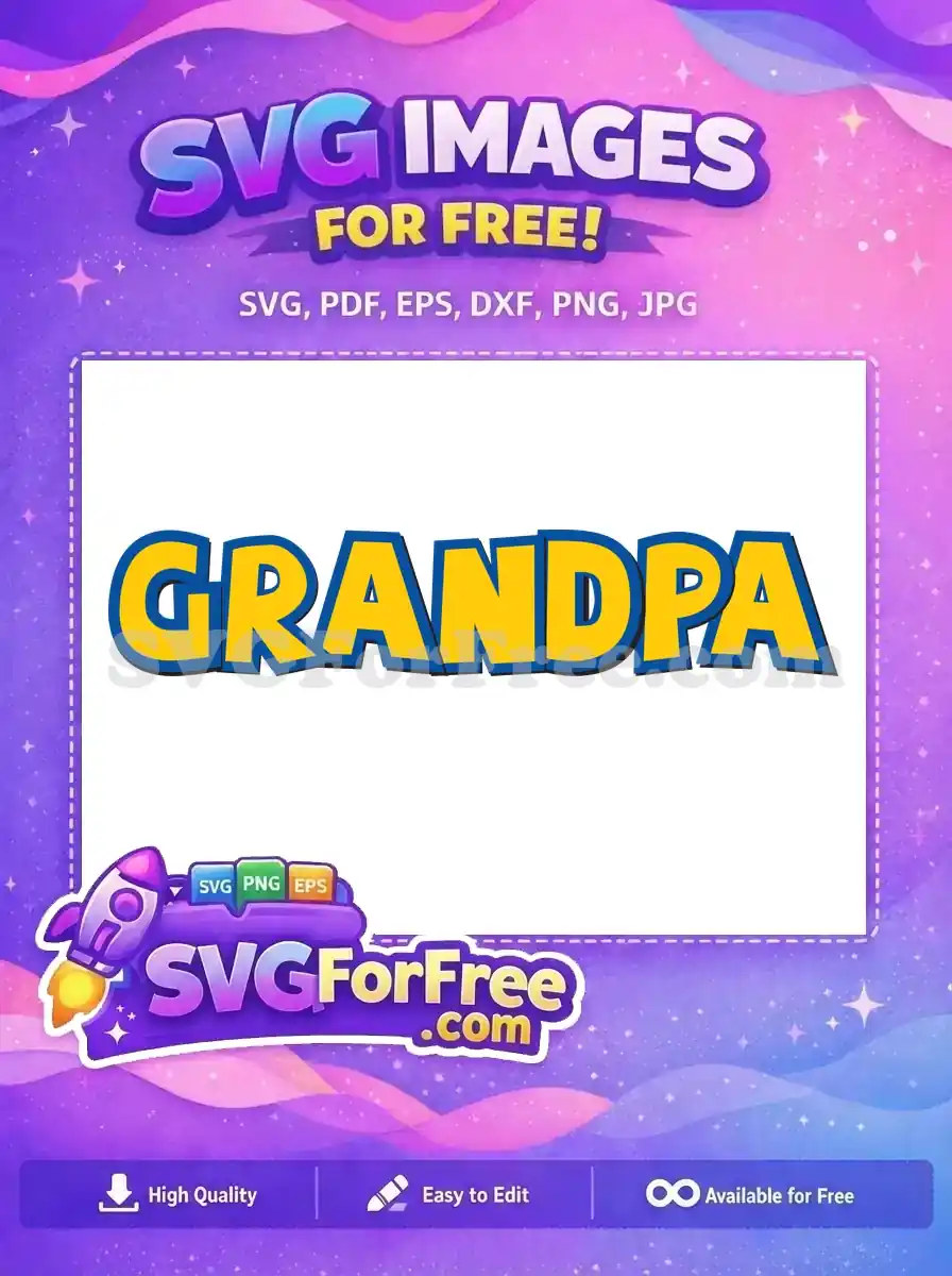 Free Blue Yellow Grandpa Free Bold Font Free SVG