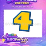 Free Yellow Number Four Free Blue Outline Toy Story Free SVG 2 - Instant Download