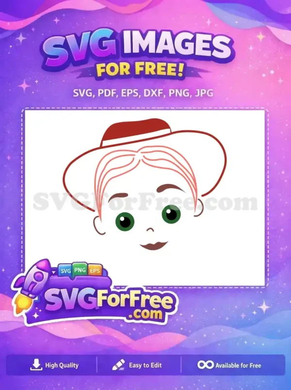 Free Woody Red Hat Free Green Eyes Toy Story Free SVG