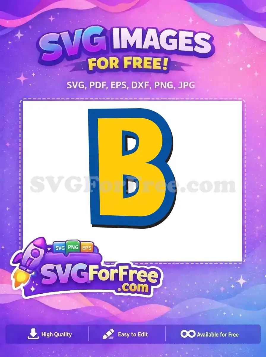 Free Yellow Letter B Free Blue Outline Toy Story Free SVG