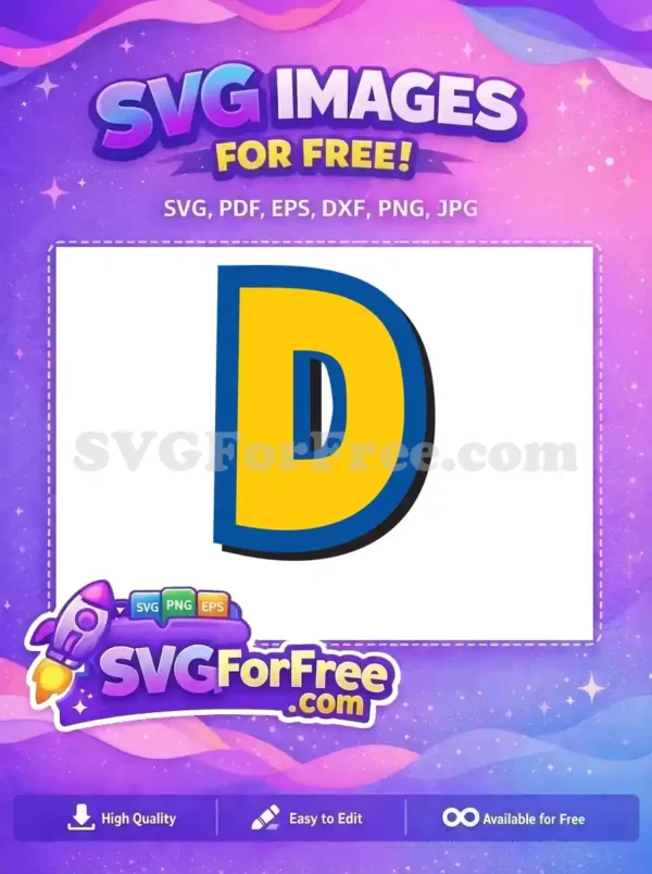 Free Yellow Letter D Free Blue Outline Toy Story Free SVG 2