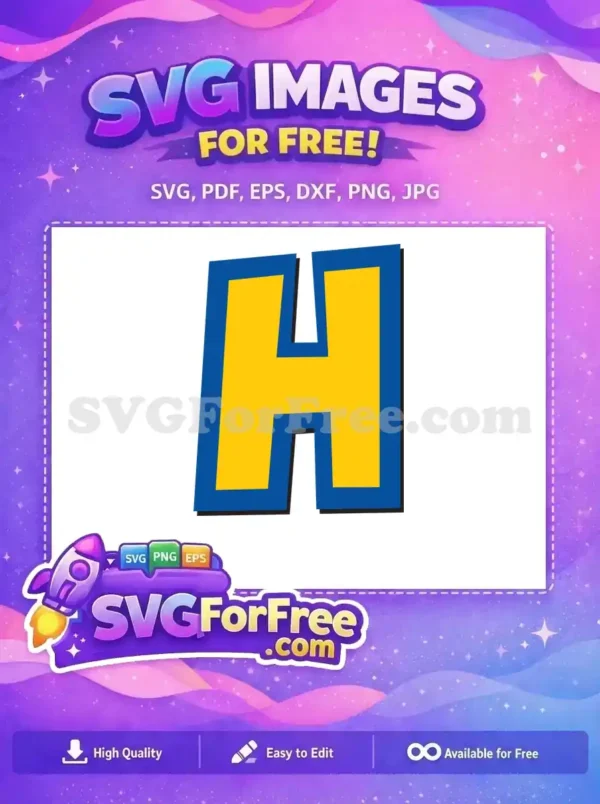 Free Yellow Blue Letter H Free Logo Toy Story Free SVG