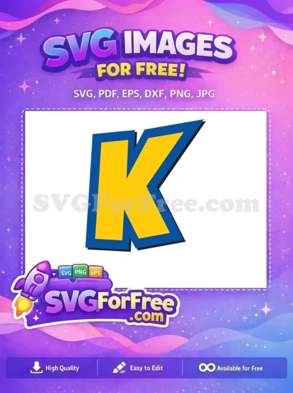 Free Yellow Letter K Free Blue Outline Toy Story Free SVG
