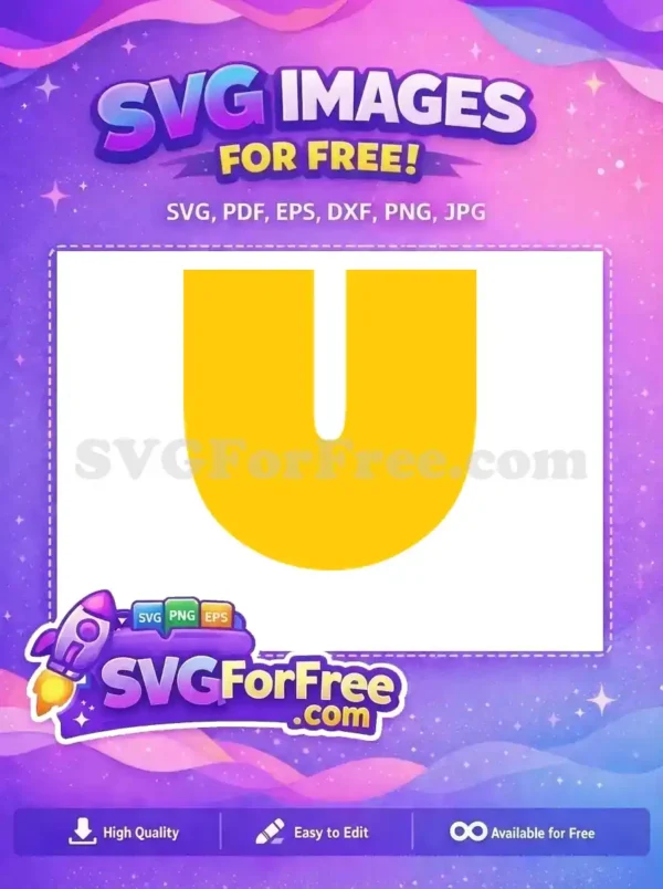 Free Yellow Letter U Free Simple Initial Toy Story Free SVG