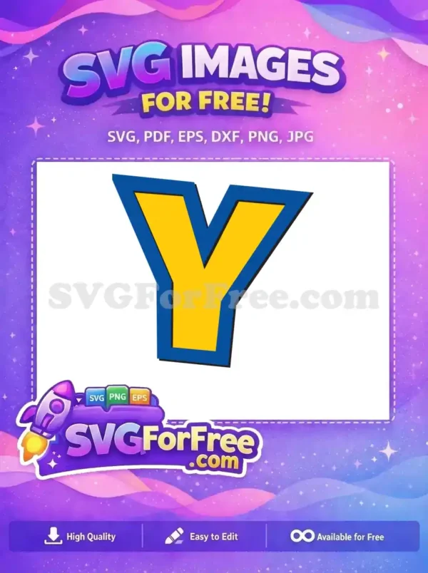 Free Yellow Letter Y Free Blue Trim Toy Story Free SVG