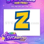 Free Yellow Blue Letter Z Free Bold Font Toy Story Free SVG - Instant Download