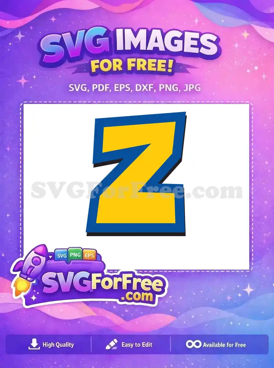 Free Yellow Blue Letter Z Free Bold Font Toy Story Free SVG