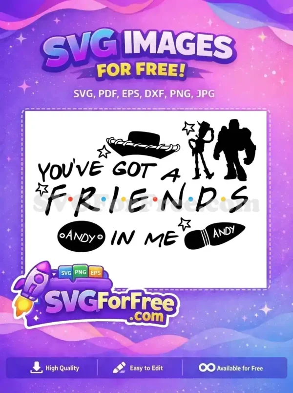 Free Woody Buzz Silhouette Free Friends TV Toy Story Free SVG