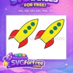 Free Yellow Rocket Free Teal Windows Toy Story Free SVG - Instant Download