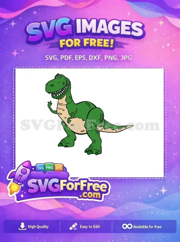 Free Waving Rex Free Happy Dinosaur Toy Story Free SVG