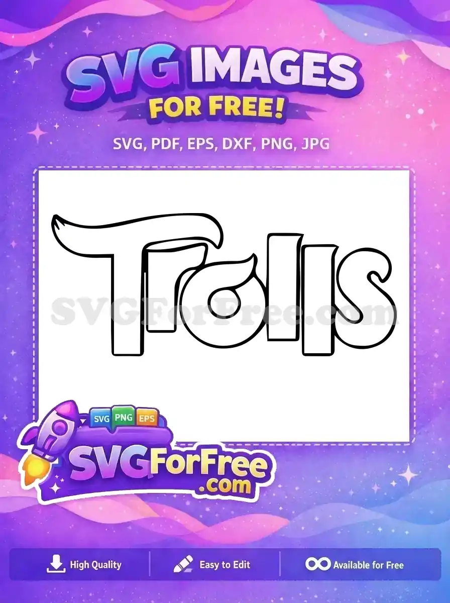 Free Trolls Outline Free Cartoon Letters Trolls Free SVG
