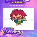 Free Red Hair Free Singing Trolls Cartoon Free SVG - Instant Download