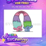 Free Pink Green Hair Trolls Cartoon Free Movie Free SVG - Instant Download
