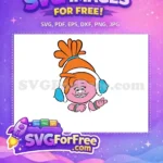 Free Poppy Smiling Free Headphones Trolls Movie Free SVG - Instant Download