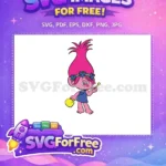 Free Pink Hair Troll Free Flower Crown Trolls Free SVG - Instant Download