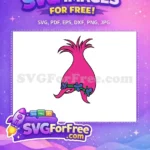 Free Pink Hair Free Blue Flowers Trolls Free SVG 5 - Instant Download